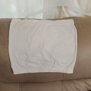 White Ribbed Women's Tube Top